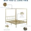 imageNovogratz Marion Canopy Bed King BlackGold