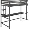 imageNovogratz Maxwell Metal Full Loft Bed with Desk ampamp Shelves NavyBlackGrey  White Metal  Navy Metal
