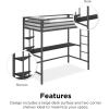 imageNovogratz Maxwell Metal Full Loft Bed with Desk ampamp Shelves NavyBlackGrey  White Metal  Navy Metal
