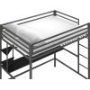 imageNovogratz Maxwell Metal Full Loft Bed with Desk ampamp Shelves NavyBlackGrey