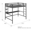 imageNovogratz Maxwell Metal Full Loft Bed with Desk ampamp Shelves NavyBlackGrey