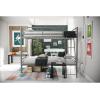 imageNovogratz Maxwell Metal Full Loft Bed with Desk ampamp Shelves NavyBlackGrey