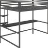 imageNovogratz Maxwell Metal Full Loft Bed with Desk ampamp Shelves NavyBlackGrey