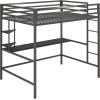 imageNovogratz Maxwell Metal Full Loft Bed with Desk ampamp Shelves NavyBlackGrey
