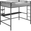 imageNovogratz Maxwell Metal Full Loft Bed with Desk ampamp Shelves NavyBlackGrey