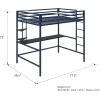 imageNovogratz Maxwell Metal Full Loft Bed with Desk ampamp Shelves NavyBlackNavy