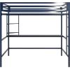 imageNovogratz Maxwell Metal Full Loft Bed with Desk ampamp Shelves NavyBlackNavy