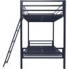 imageNovogratz Maxwell Metal Full Loft Bed with Desk ampamp Shelves NavyBlackNavy Blue