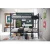 imageNovogratz Maxwell Metal Full Loft Bed with Desk ampamp Shelves NavyBlackNavy Blue