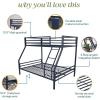 imageNovogratz Maxwell Metal Full Loft Bed with Desk ampamp Shelves NavyBlackNavy Blue