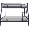 imageNovogratz Maxwell Metal Full Loft Bed with Desk ampamp Shelves NavyBlackNavy Blue