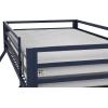 imageNovogratz Maxwell Metal Full Loft Bed with Desk ampamp Shelves NavyBlackNavy Blue