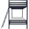imageNovogratz Maxwell Metal Full Loft Bed with Desk ampamp Shelves NavyBlackNavy Blue