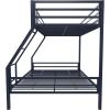 imageNovogratz Maxwell Metal Full Loft Bed with Desk ampamp Shelves NavyBlackNavy Blue