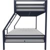 imageNovogratz Maxwell Metal Full Loft Bed with Desk ampamp Shelves NavyBlackNavy Blue
