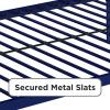 imageNovogratz Maxwell Metal Full Loft Bed with Desk ampamp Shelves NavyBlackNavy Blue