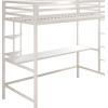 imageNovogratz Maxwell Metal Full Loft Bed with Desk ampamp Shelves NavyBlackWhite