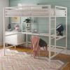 imageNovogratz Maxwell Metal Full Loft Bed with Desk ampamp Shelves NavyBlackWhite
