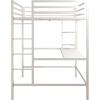 imageNovogratz Maxwell Metal Full Loft Bed with Desk ampamp Shelves NavyBlackWhite