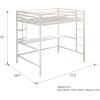 imageNovogratz Maxwell Metal Full Loft Bed with Desk ampamp Shelves NavyBlackWhite