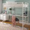 imageNovogratz Maxwell Metal Full Loft Bed with Desk ampamp Shelves NavyBlackWhite