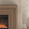 imageNovogratz Monroe Wide Mantel Stone and Crystal Electric Fireplace White OakWalnut