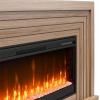 imageNovogratz Monroe Wide Mantel Stone and Crystal Electric Fireplace White OakWalnut