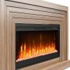 imageNovogratz Monroe Wide Mantel Stone and Crystal Electric Fireplace White OakWalnut
