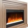 imageNovogratz Monroe Wide Mantel Stone and Crystal Electric Fireplace White OakWalnut