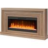 imageNovogratz Monroe Wide Mantel Stone and Crystal Electric Fireplace White OakWalnut