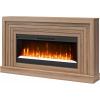 imageNovogratz Monroe Wide Mantel Stone and Crystal Electric Fireplace White OakWalnut