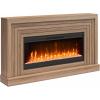 imageNovogratz Monroe Wide Mantel Stone and Crystal Electric Fireplace White OakWalnut