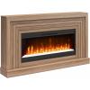 imageNovogratz Monroe Wide Mantel Stone and Crystal Electric Fireplace White OakWalnut