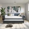 imageNovogratz Vintage Upholstered Full Daybed and Twin Trundle Set GreyBlue