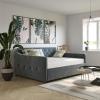 imageNovogratz Vintage Upholstered Full Daybed and Twin Trundle Set GreyBlue
