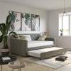 imageNovogratz Vintage Upholstered Full Daybed and Twin Trundle Set GreyGrey