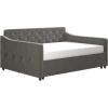 imageNovogratz Vintage Upholstered Full Daybed and Twin Trundle Set GreyGrey
