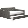 imageNovogratz Vintage Upholstered Full Daybed and Twin Trundle Set GreyGrey