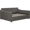 imageNovogratz Vintage Upholstered Full Daybed and Twin Trundle Set GreyGrey