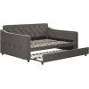 imageNovogratz Vintage Upholstered Full Daybed and Twin Trundle Set GreyGrey