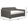 imageNovogratz Vintage Upholstered Full Daybed and Twin Trundle Set GreyGrey