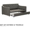 imageNovogratz Vintage Upholstered Full Daybed and Twin Trundle Set GreyGrey