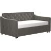 imageNovogratz Vintage Upholstered Full Daybed and Twin Trundle Set GreyGrey