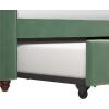 imageNovogratz Vintage Upholstered Full Daybed and Twin Trundle Set GreyLight Teal Velvet
