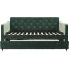 imageNovogratz Vintage Upholstered Full Daybed and Twin Trundle Set GreyLight Teal Velvet