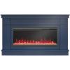 imageNovogratz Waverly 64 Inch Electric Fireplace with Mantel Replaceable Fireplace Insert Heater Remote Control Timer Color Changing Crystal Ember Flames For Living Room or Bedroom BlackNavy