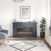 imageNovogratz Waverly 64 Inch Electric Fireplace with Mantel Replaceable Fireplace Insert Heater Remote Control Timer Color Changing Crystal Ember Flames For Living Room or Bedroom BlackNavy