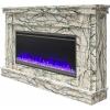 imageNovogratz Waverly 64 Inch Electric Fireplace with Mantel Replaceable Fireplace Insert Heater Remote Control Timer Color Changing Crystal Ember Flames For Living Room or Bedroom BlackOnyx Marble