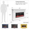 imageNovogratz Waverly 64 Inch Electric Fireplace with Mantel Replaceable Fireplace Insert Heater Remote Control Timer Color Changing Crystal Ember Flames For Living Room or Bedroom BlackOnyx Marble