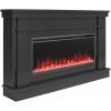 imageNovogratz Waverly 64 Inch Electric Fireplace with Mantel Replaceable Fireplace Insert Heater Remote Control Timer Color Changing Crystal Ember Flames For Living Room or Bedroom BlackBlack
